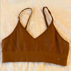 BRANWYN Merino Wool Bralette L dark nude brown